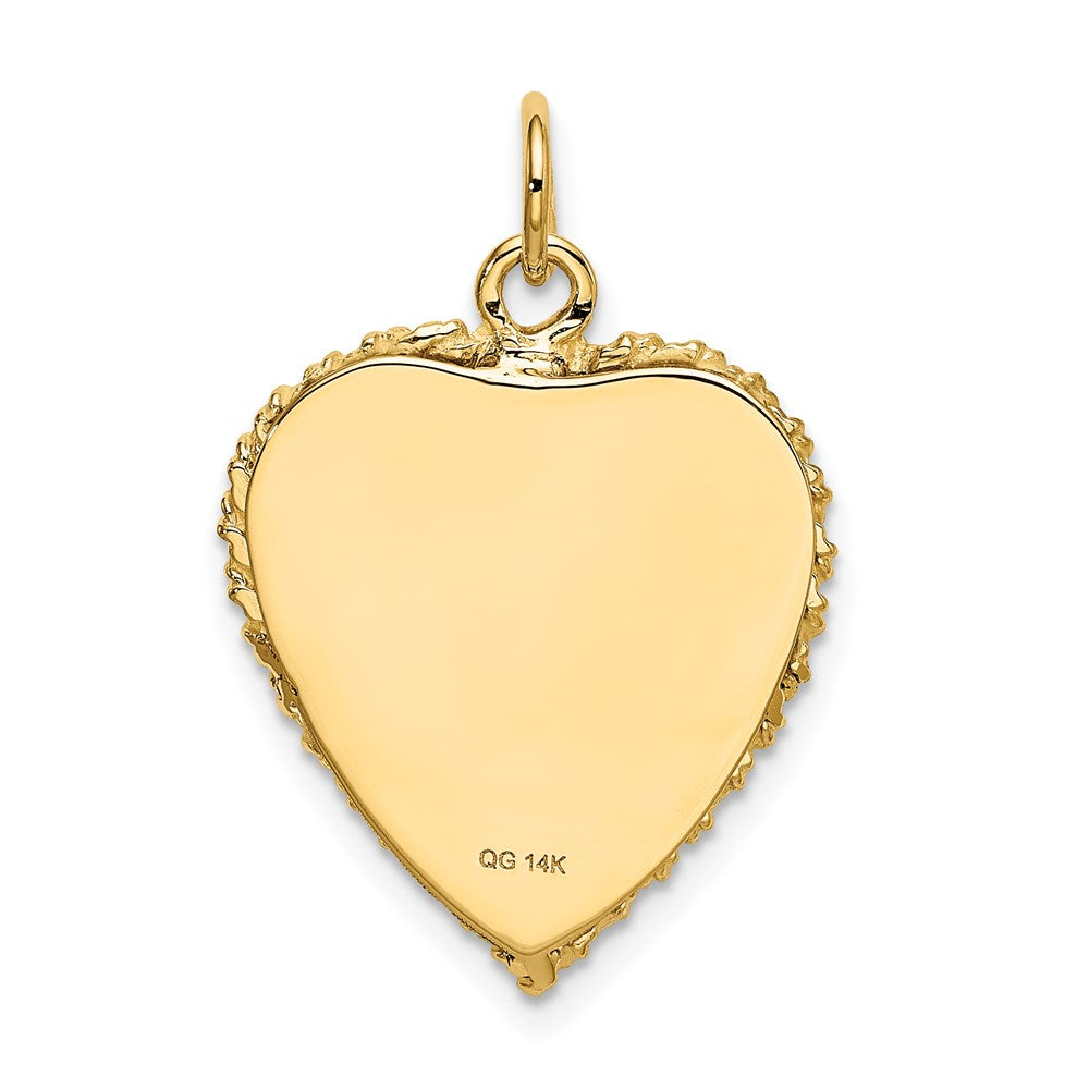20th ANNIVERSARY Engravable Rope-Edge Heart Charm - WBC