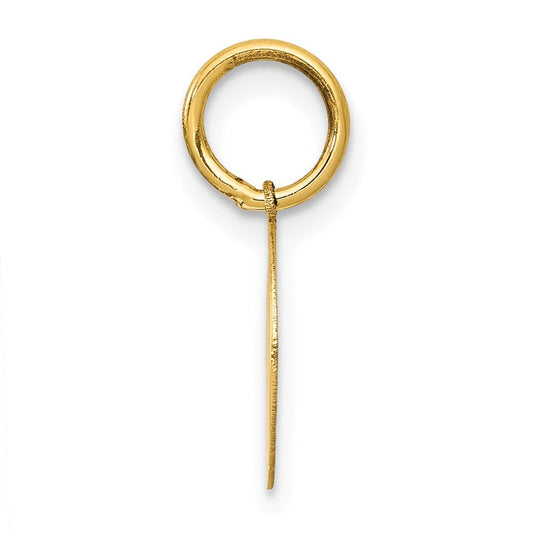 14K Gold Small Baptism with Cross Round Disc Charm, 10mm