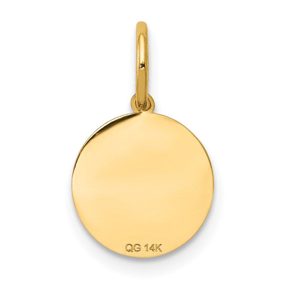 Small BAPTISM with Cross Round Disc Charm - WBC