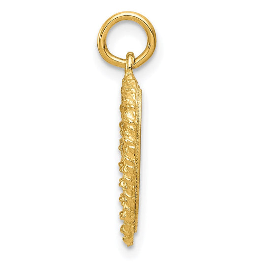 14K Gold Sweet 16 Engravable Heart Passion Charm, 15mm