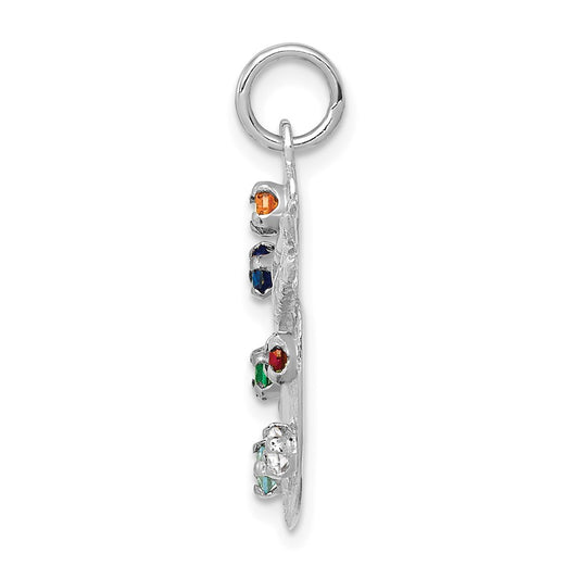 Multi-color CZ Stones Artist Palette Charm - WBC
