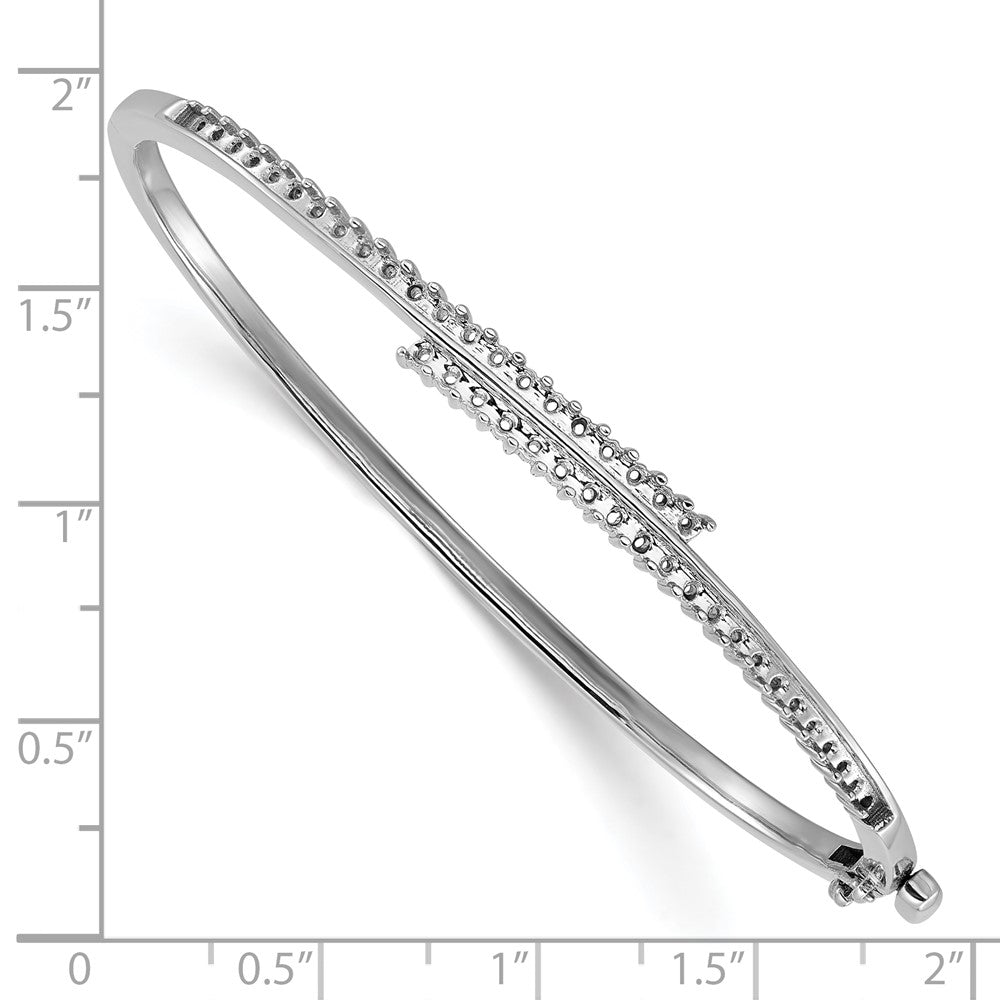 Holds 1 carat (42- Round Stones) Hinged Oval Bangle Bracelet Mounting - WBC