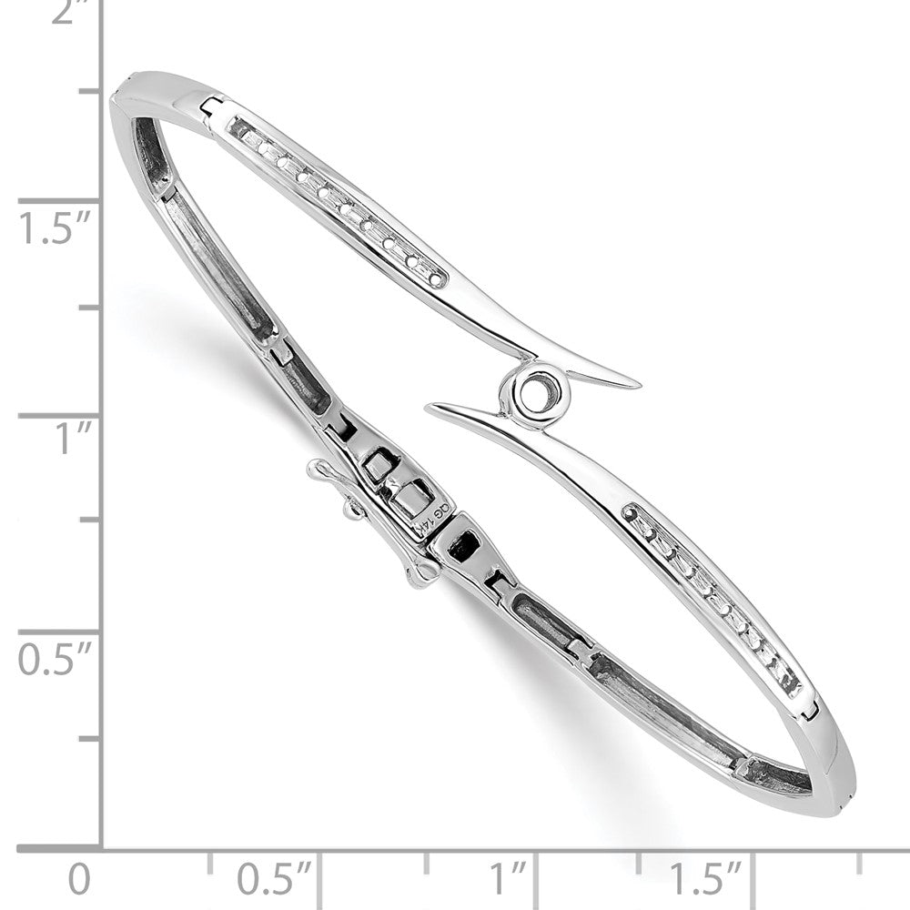 Holds 1/4 carat 1- and 20- Round Stones Hinged Oval Bangle Bracelet Mounting - WBC