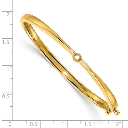 Holds 1/4 carat Round Stone Hinged Oval Bangle Bracelet Mounting - WBC