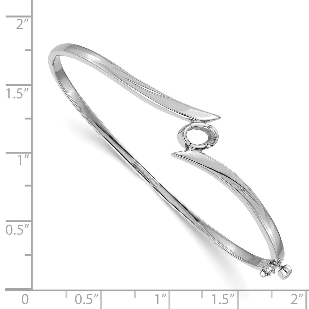 Holds 3/8 carat Oval Stone Hinged Oval Bangle Bracelet Mounting - WBC