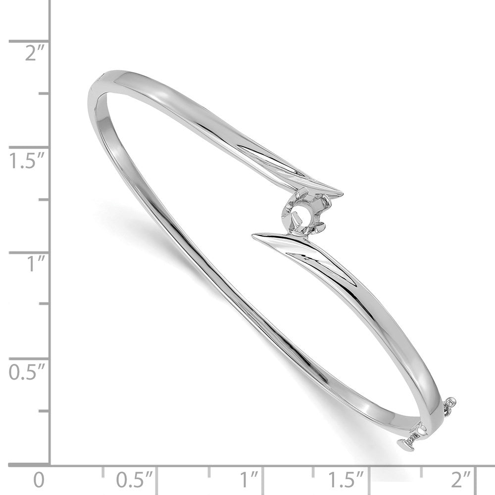Holds 1/4 carat Round Stone Hinged Oval Bangle Bracelet Mounting - WBC