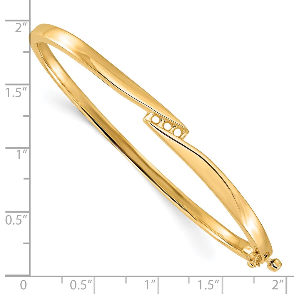 Holds 1/8 carat 3- Round Stones Hinged Oval Bangle Bracelet Mounting - WBC