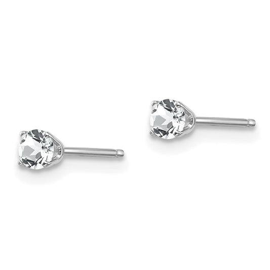 Round April/ Topaz Stud Earrings - WBC