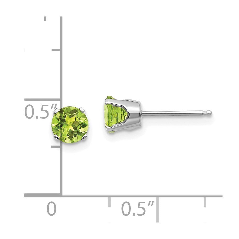 Round August/Peridot Stud Earrings - WBC