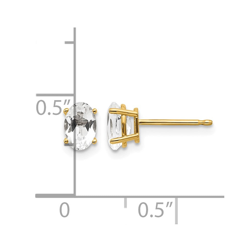 6x4 Oval April/ Topaz Post Earrings - WBC