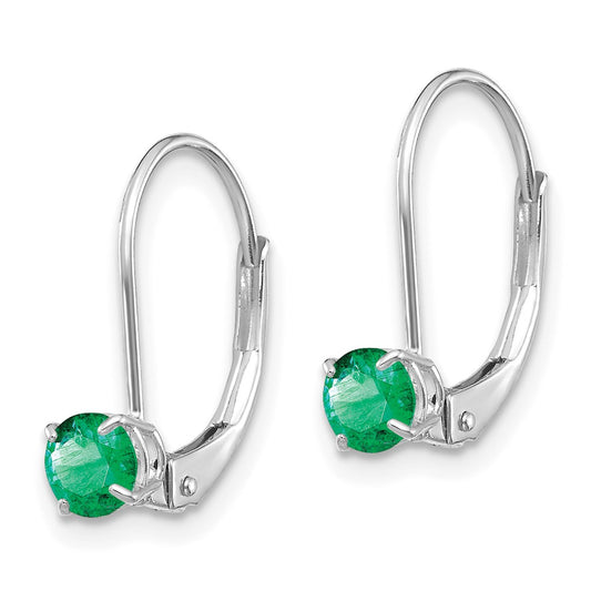 Round May/Emerald Leverback Earrings - WBC