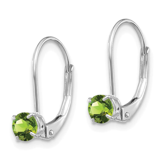 Round August/Peridot Leverback Earrings - WBC