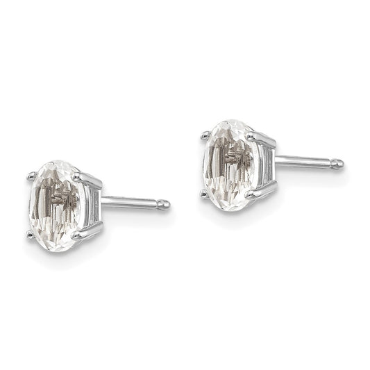 6x4 Oval April/ Topaz Post Earrings - WBC