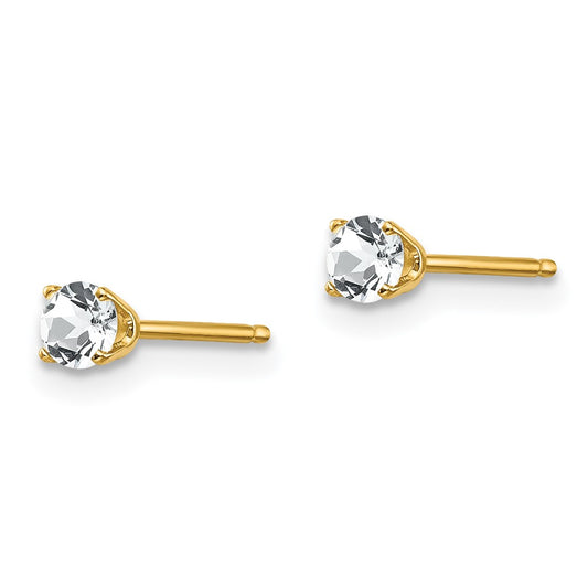 Round April/ Topaz Post Earrings - WBC