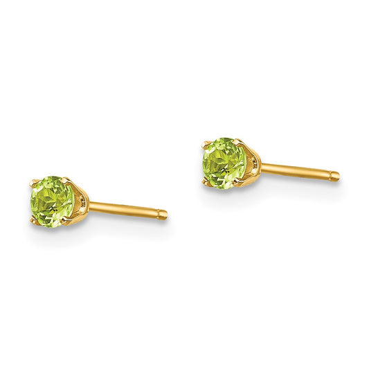 Round August/Peridot Post Earrings - WBC