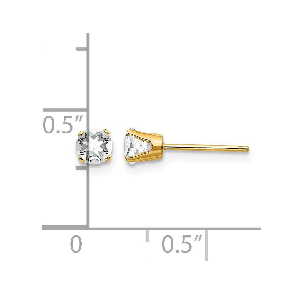 Round April/ Topaz Post Earrings - WBC