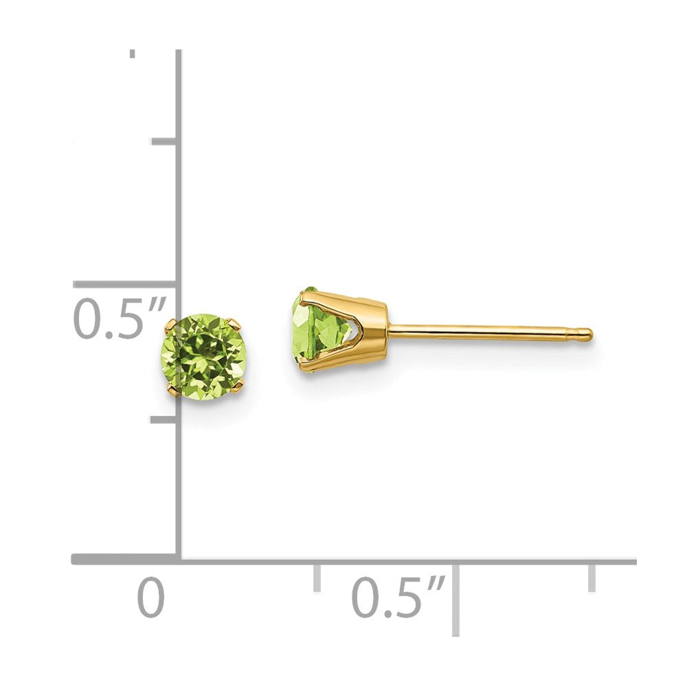 Round August/Peridot Post Earrings - WBC