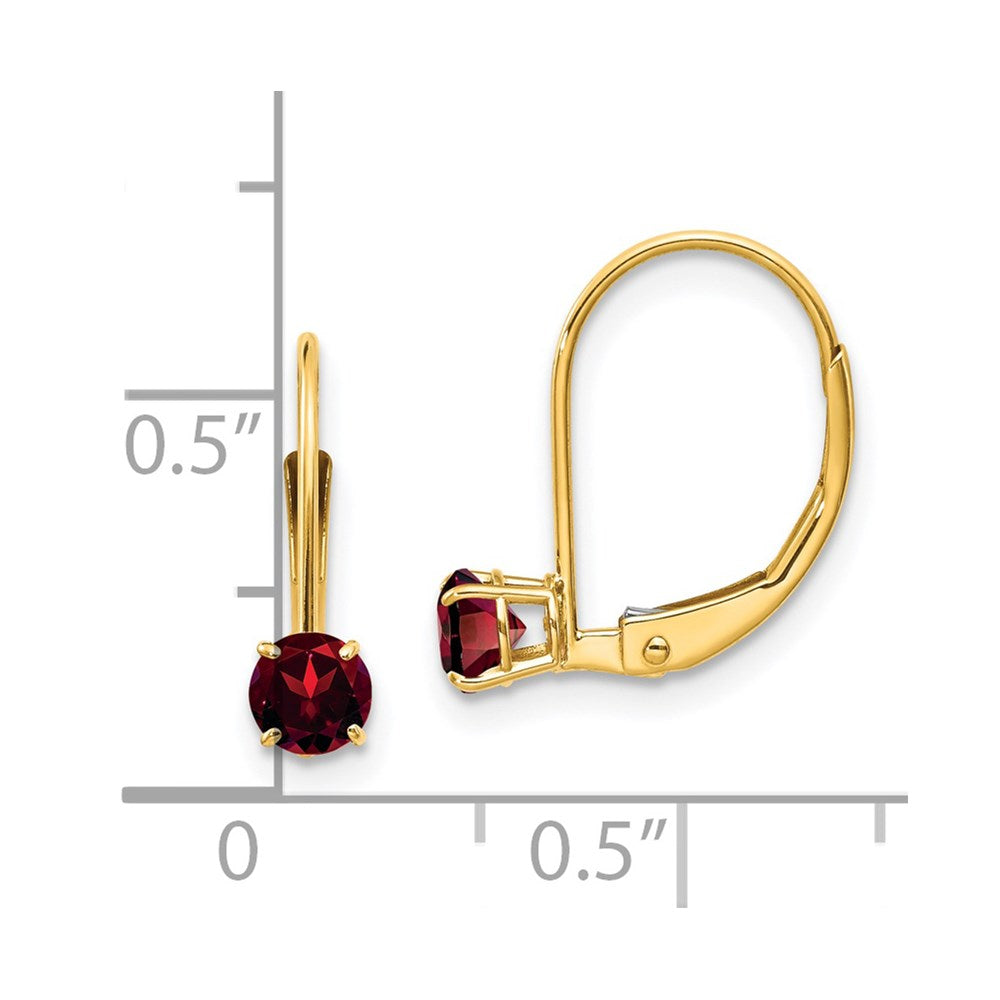 Round January/Garnet Leverback Earrings - WBC
