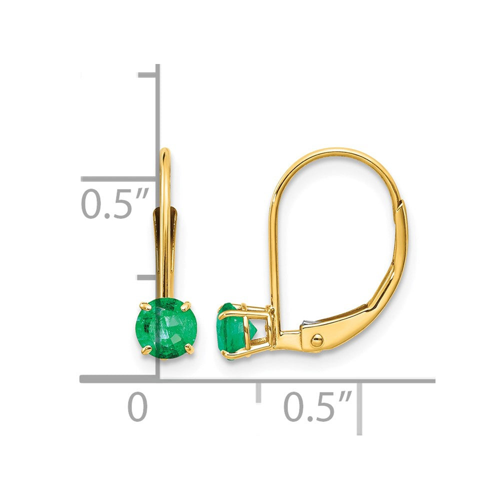 Round May/Emerald Leverback Earrings - WBC