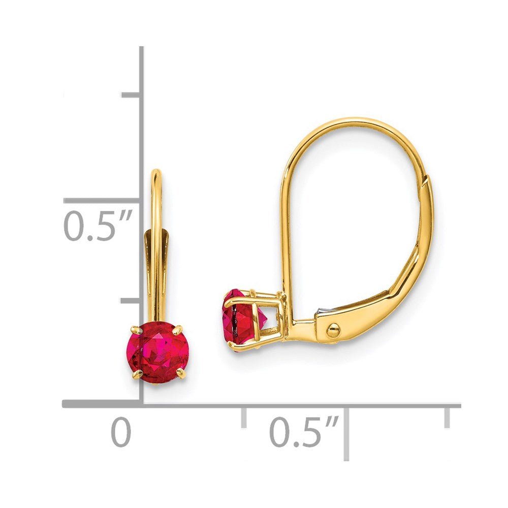 Round July/Ruby Leverback Earrings - WBC