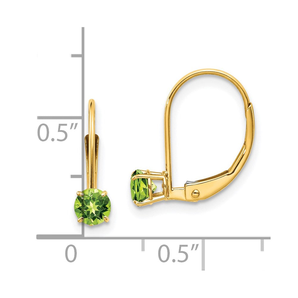 Round August/Peridot Leverback Earrings - WBC