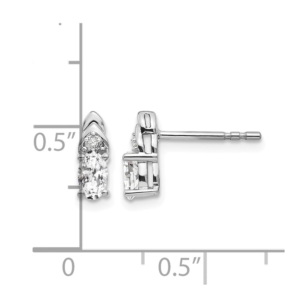 5x3 Oval April/ Topaz and Diamond Post Earrings - WBC