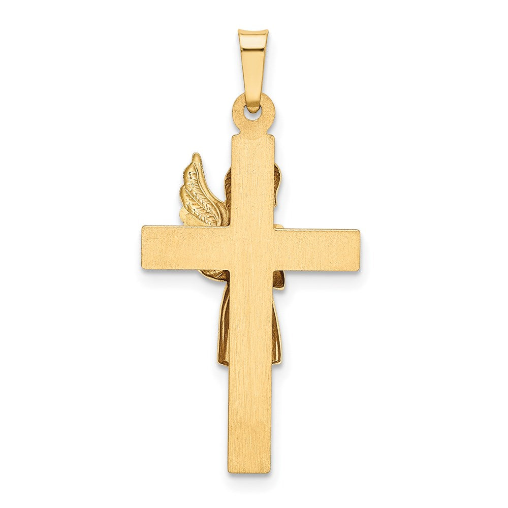 Two-Tone Angel and Cross Pendant - WBC