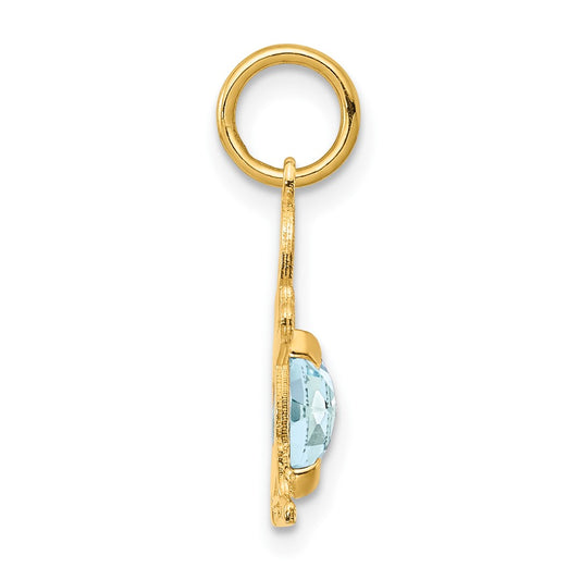 Boy Charm 6x4 Oval Genuine Aquamarine-March - WBC