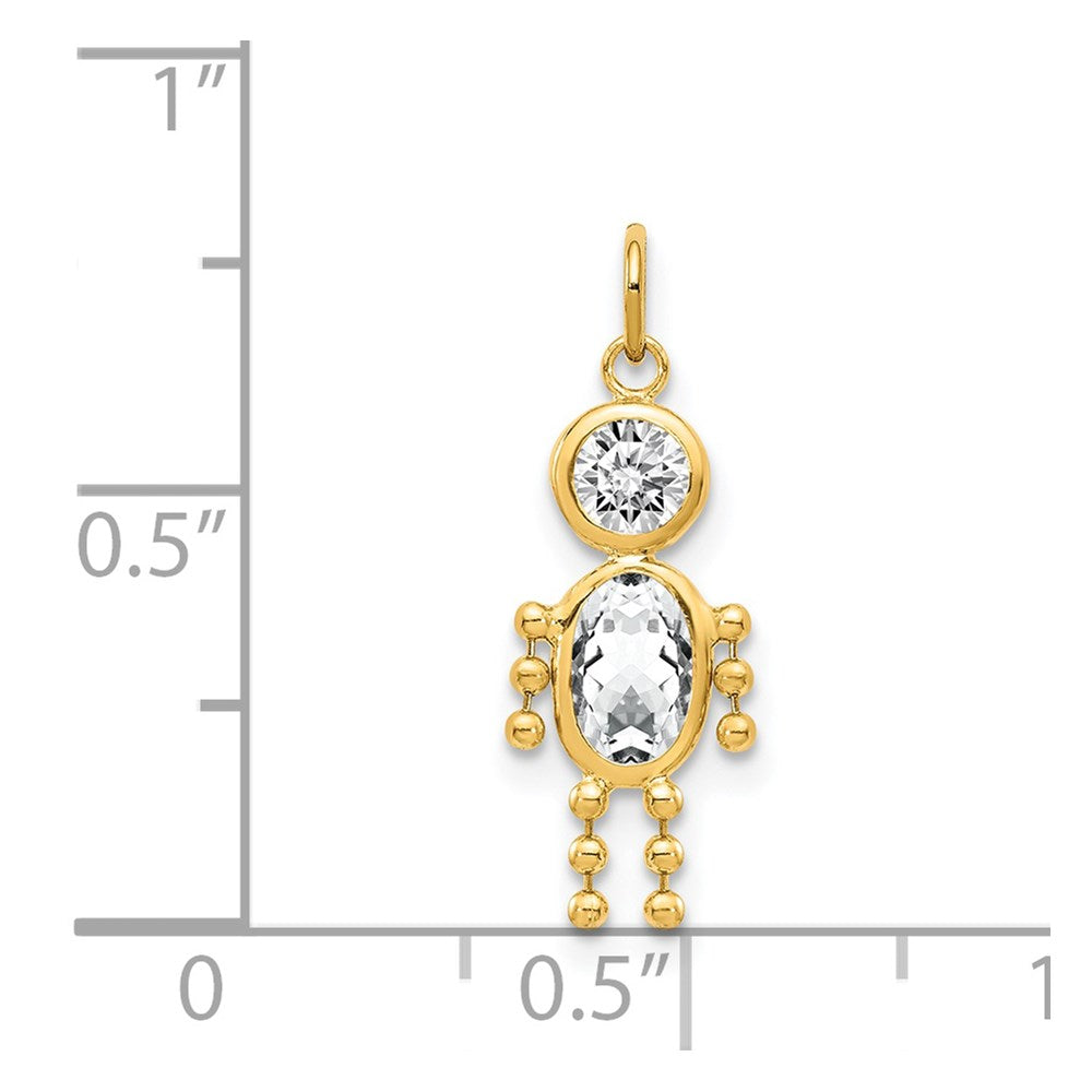 April Boy Synthetic Birthstone Charm - WBC