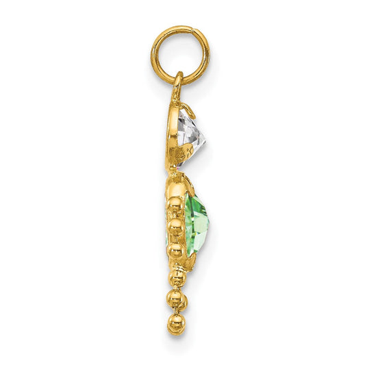 14K Gold August Boy Synthetic Birthstone Charm