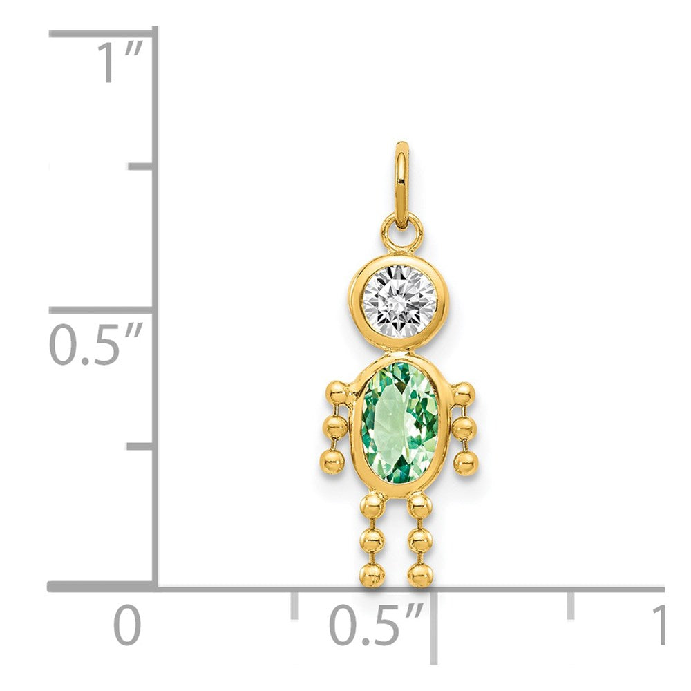 August Boy Synthetic Birthstone Charm - WBC