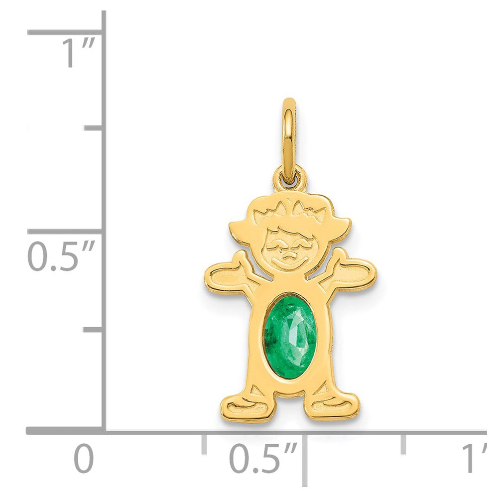 Girl Charm 6x4 Oval Genuine Emerald-May - WBC