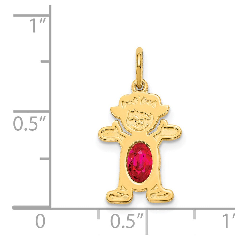 Girl Charm 6x4 Oval Genuine Ruby-July - WBC