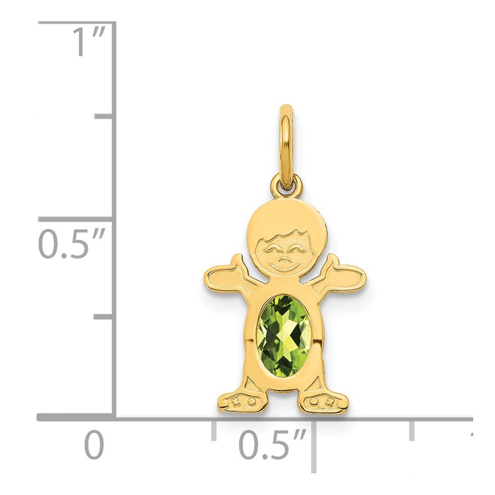 Boy Charm 6x4 Oval Genuine Peridot-August - WBC