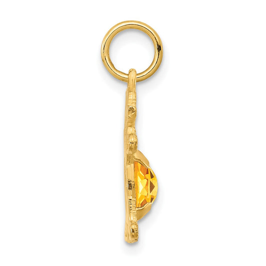 Girl Charm 6x4 Oval Genuine Citrine-November - WBC