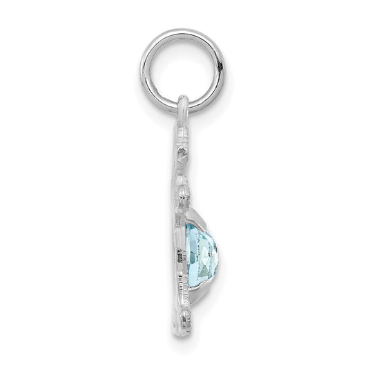 Girl Charm 6x4 Oval Genuine Aquamarine-March - WBC