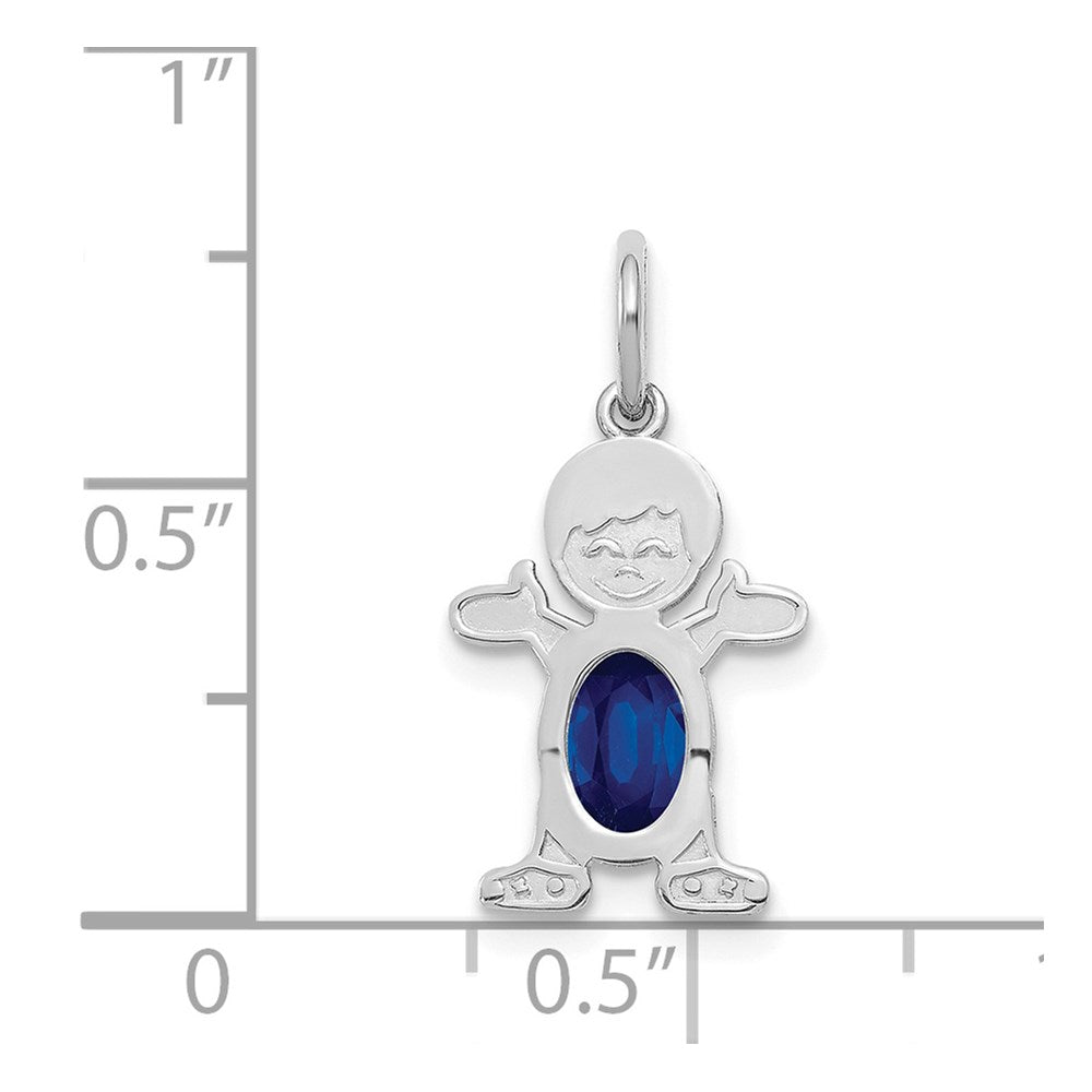 Boy Charm 6x4 Oval Genuine Sapphire-September - WBC