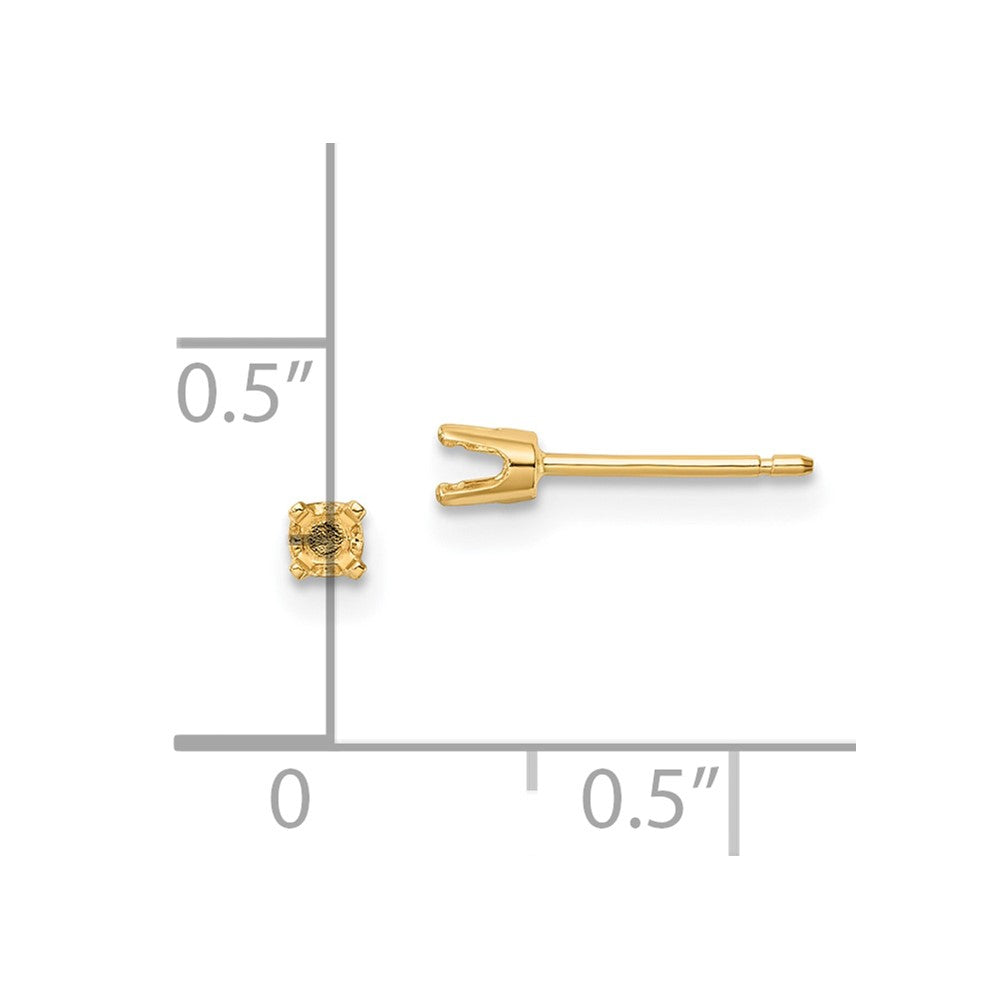 Round Stud Earring Mounting w/backs - WBC