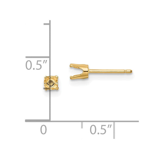 Round Stud Earring Mounting with backs