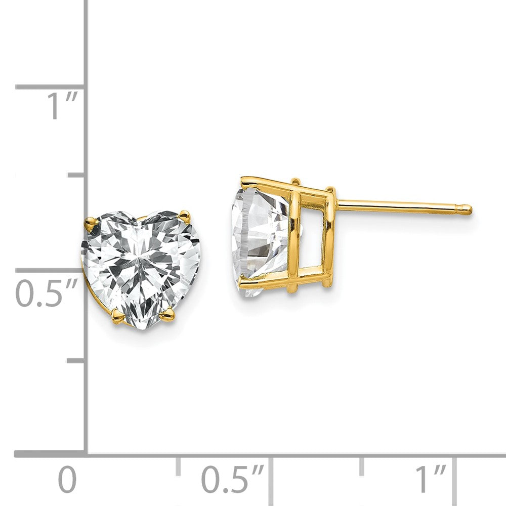 Heart Cubic Zirconia Post Earrings - WBC