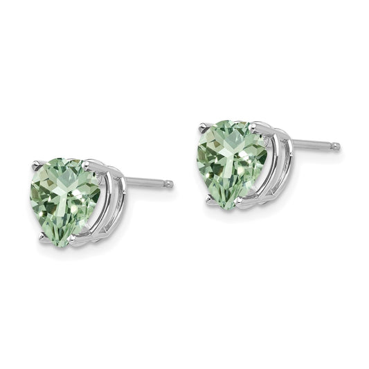 Heart Green Quartz Post Earrings - WBC