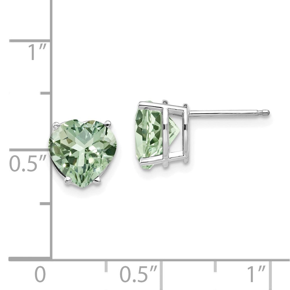 Heart Green Quartz Post Earrings - WBC