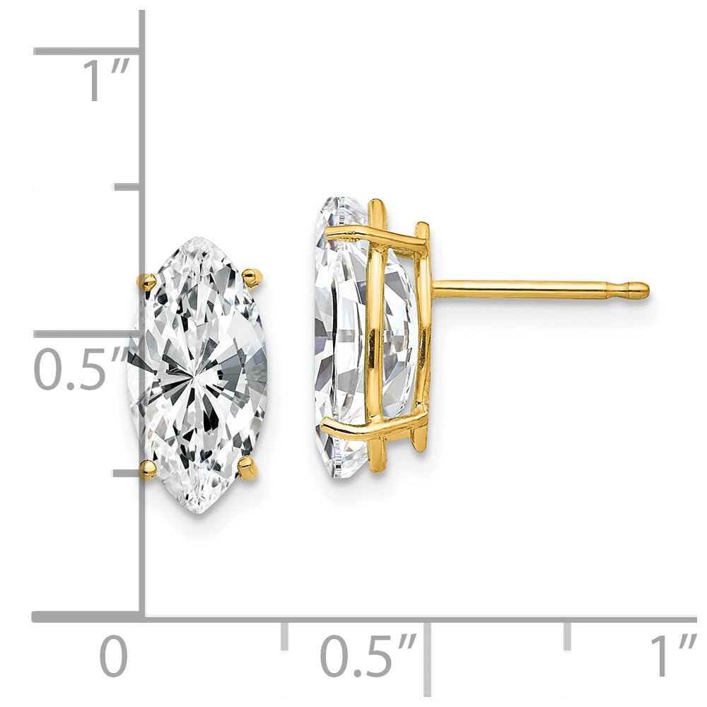 Marquise Cubic Zirconia Post Earrings - WBC