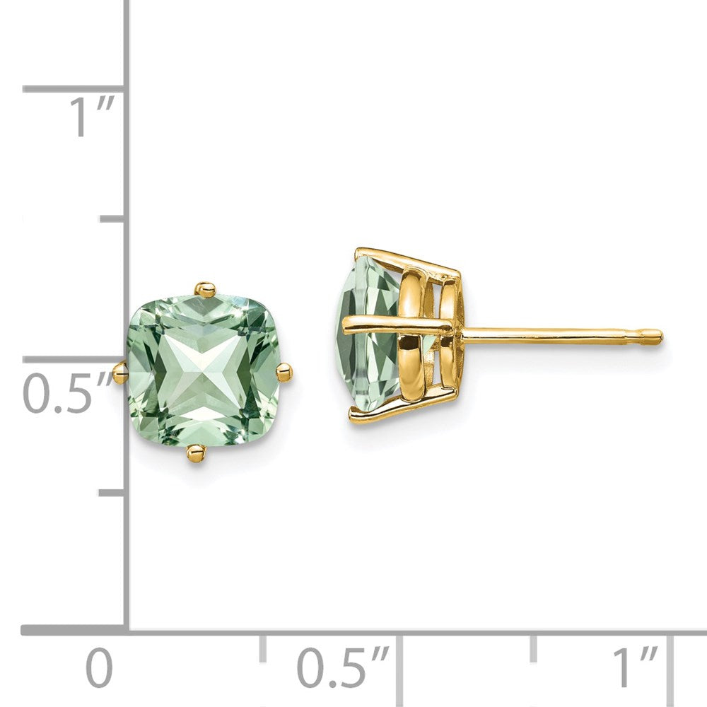 Cushion Green Quartz Post Earrings - WBC