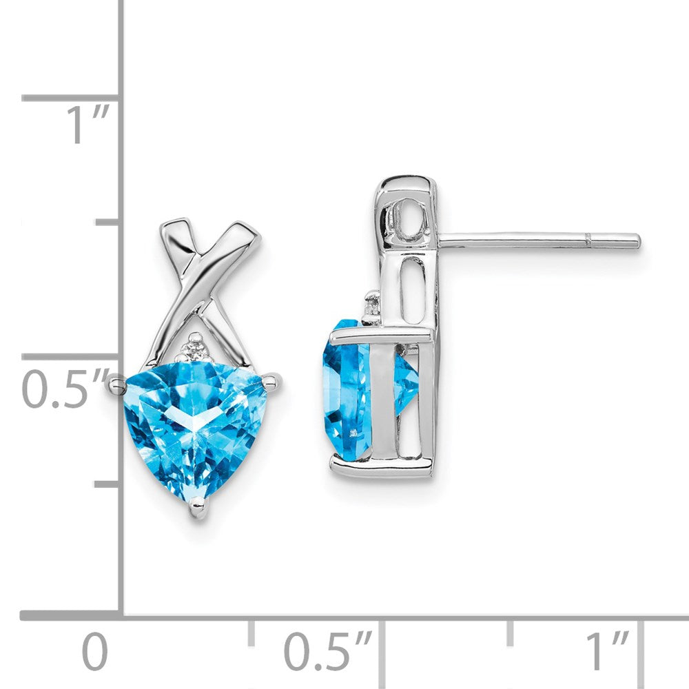 Trillion Blue Topaz and Topaz -X- Post Earrings - WBC