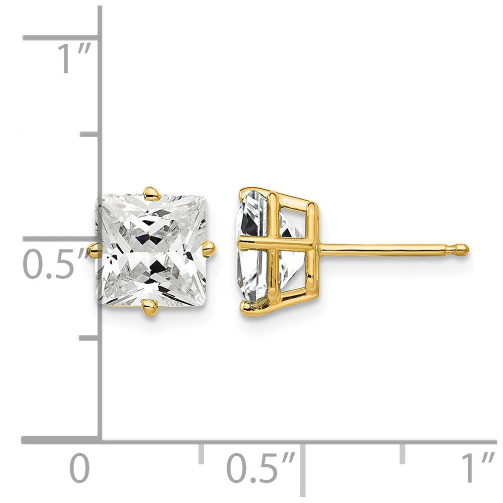 Princess-cut Cubic Zirconia Post Earrings - WBC