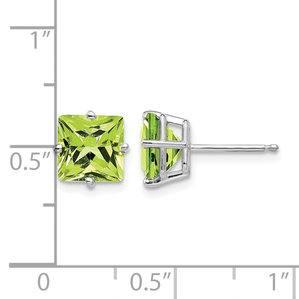 Princess-cut Peridot Post Earrings - WBC