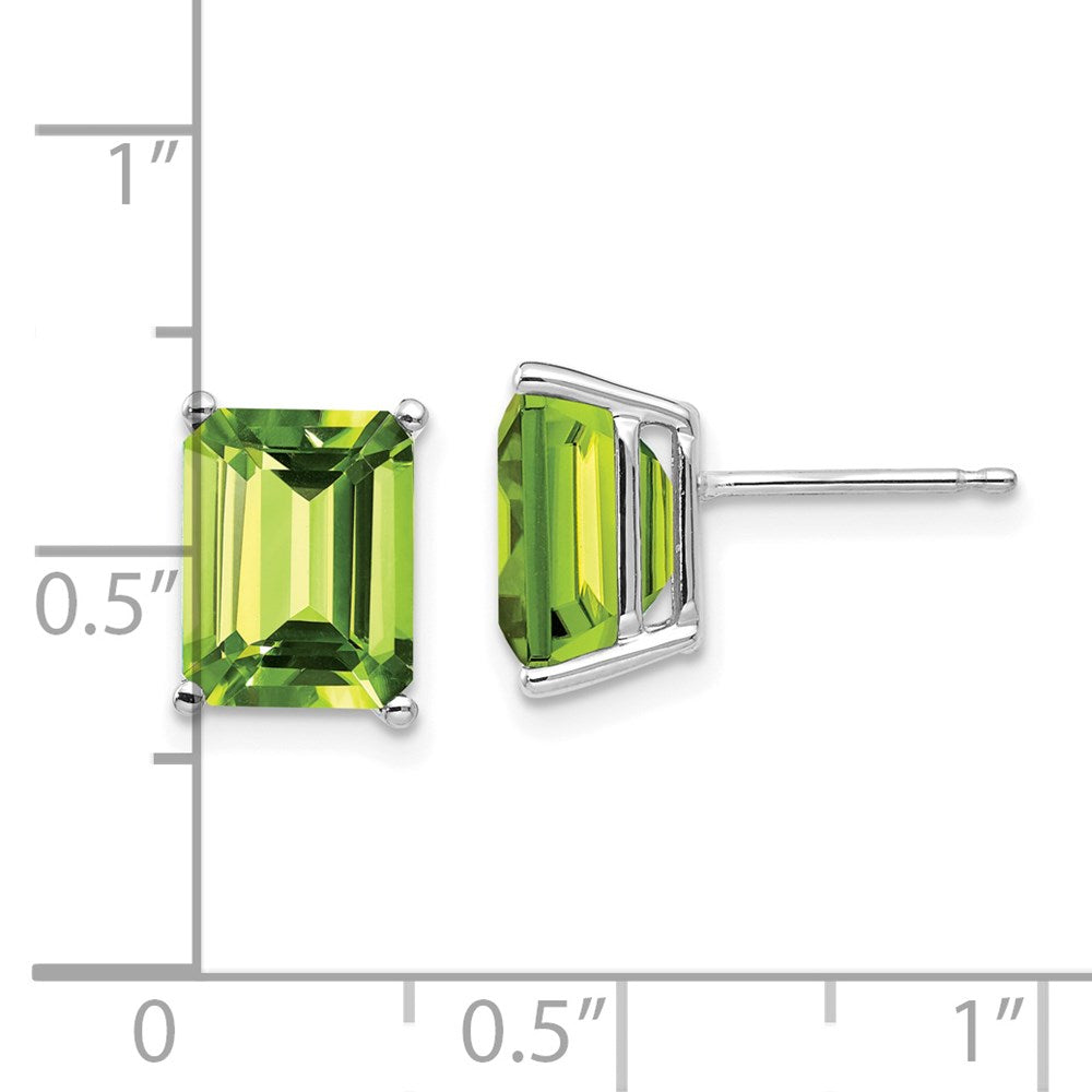 Emerald-Cut Peridot Post Earrings - WBC