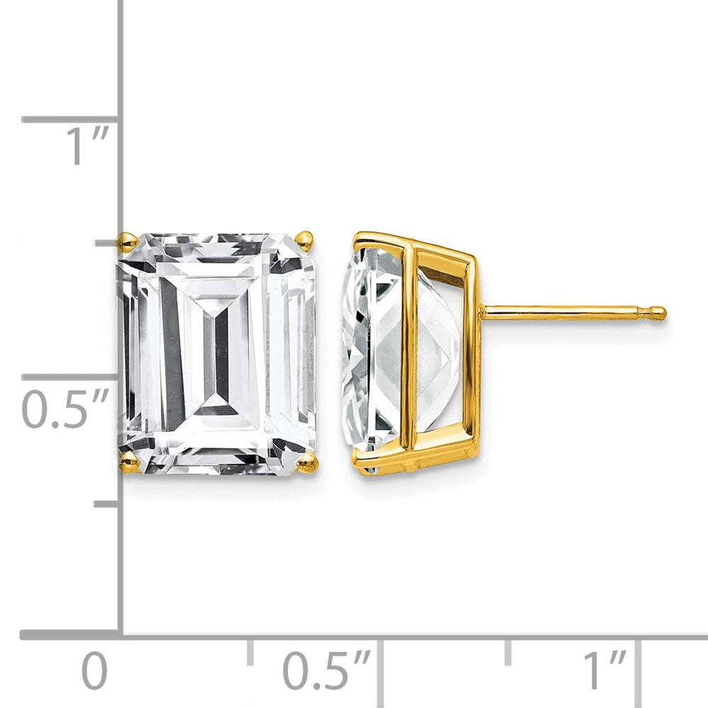 Emerald-Cut Cubic Zirconia Post Earrings - WBC