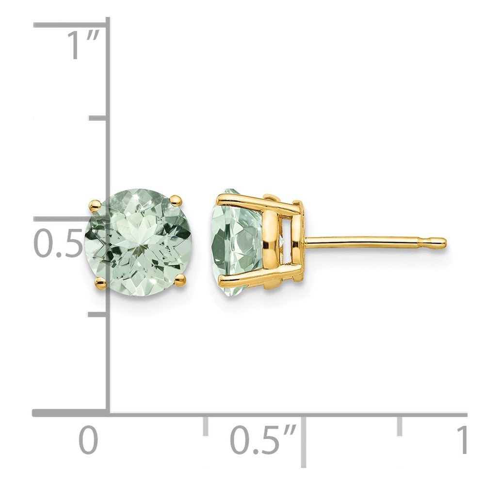 Round Green Quartz Post Earrings - WBC